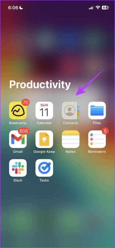 Open-Contacts-App-1 كيفية فرز جهات الاتصال على iPhone و iPad بالاسم الأول أو اسم العائلة