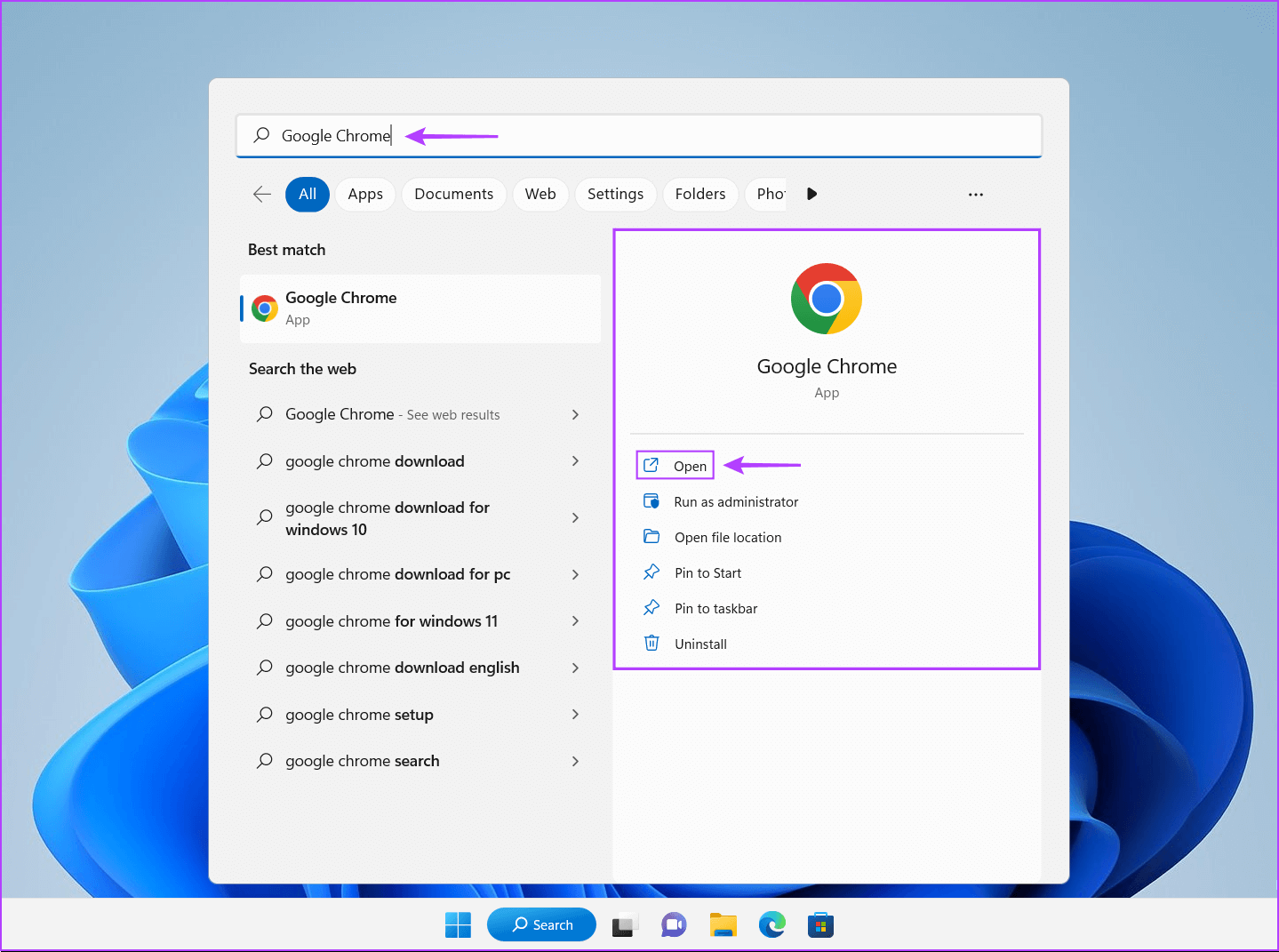 Open-Google-Chrome أفضل 7 طرق لإصلاح عدم عمل الكاميرا في Google Chrome على Windows 11