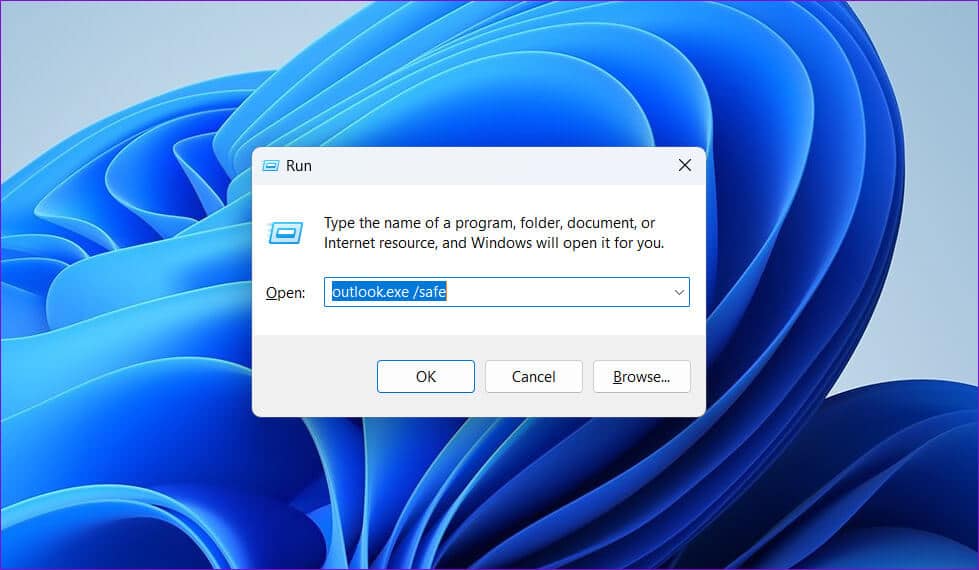 Open-Outlook-in-Safe-Mode-3 أفضل 5 طرق لإصلاح عدم ظهور جهات الاتصال في Outlook على Windows 11