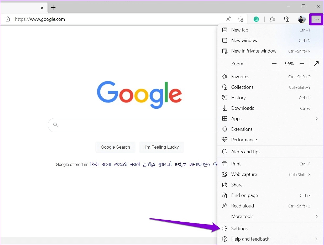 Open-Settings-on-Edge-4 أفضل 8 طرق لإصلاح استخدام الذاكرة المرتفع في Microsoft Edge على Windows 10 و Windows 11