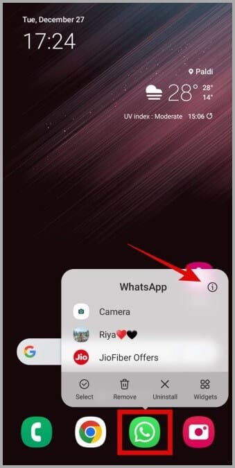 Open-WhatsApp-Info-on-Android أفضل 9 طرق لإصلاح عدم عمل كاميرا WhatsApp على نظام Android