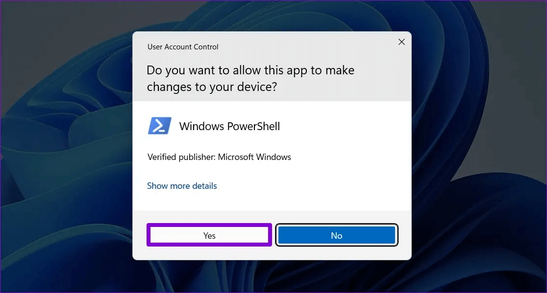 Open-Windows-PowerShell-UAC-Prompt-5 أفضل 6 طرق لعرض قوة إشارة Wi-Fi في Windows 11