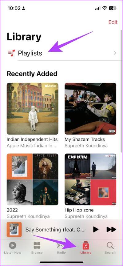 Playlists-in-Library كيفية عمل قائمة تشغيل على Apple Music وفرزها على iPhone