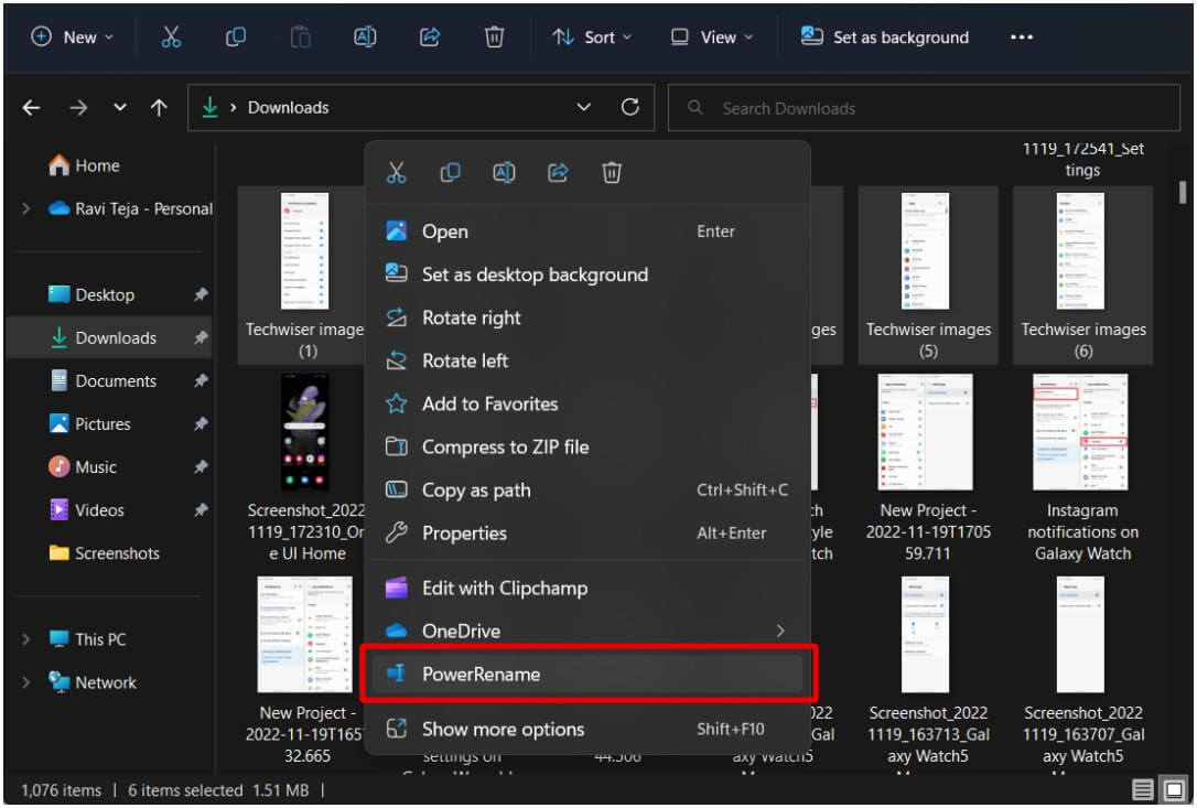 Power-Rename-from-file-manager 4 طرق لإعادة تسمية ملفات متعددة مرة واحدة على Windows 10 و 11