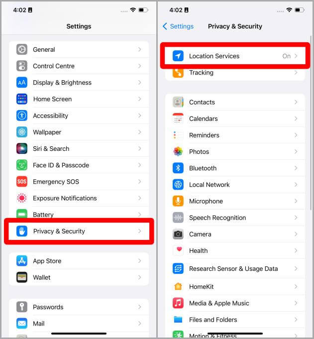 Privacy-Security-Settings-iOS 5 طرق لإصلاح عدم اتصال iOS 16 بشبكة Wi-Fi