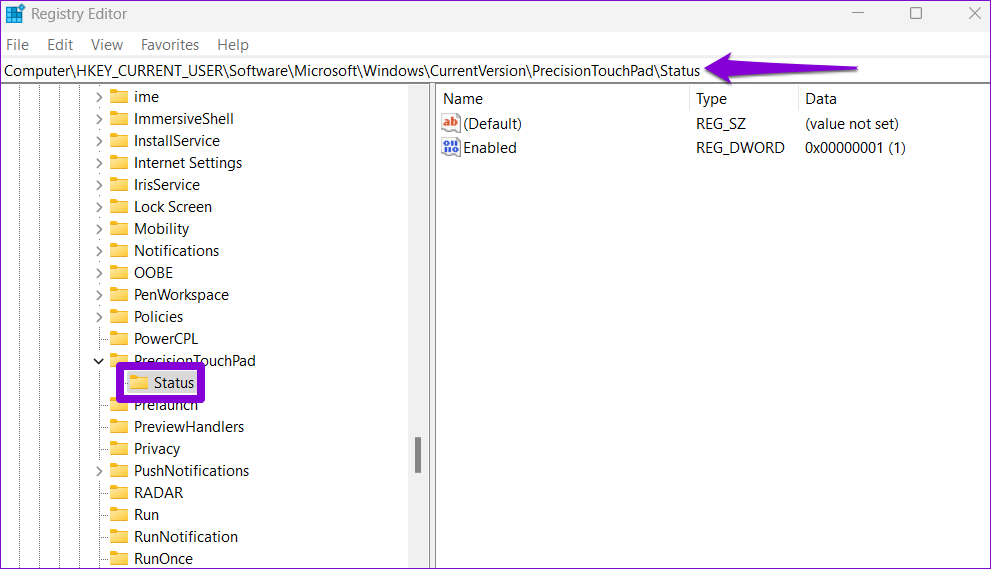 Registry-Editor-18 أفضل 5 طرق لتعطيل لوحة اللمس في أجهزة الكمبيوتر المحمولة Windows 11