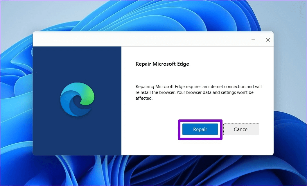 Repair-Microsoft-Edge-2 أفضل 8 طرق لإصلاح استخدام الذاكرة المرتفع في Microsoft Edge على Windows 10 و Windows 11