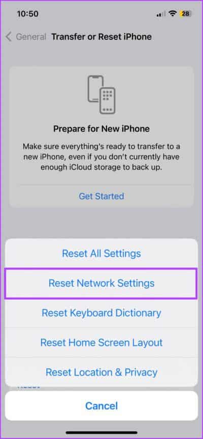 Reset-Network-Settings-on-iPhone-3-713x1536-1 ماذا يعني رمز SOS فقط على iPhone و 10 طرق لإصلاحه