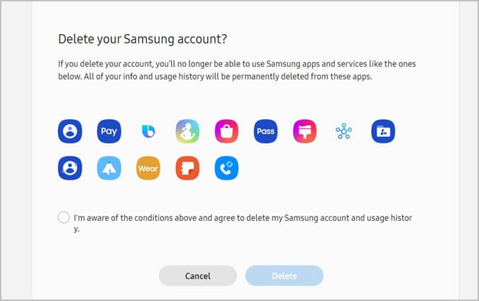 Samsung-Account-Settings-Delete-confirm كيفية تسجيل الخروج من حساب Samsung على الهاتف والتلفزيون
