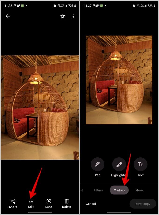 Samsung-Google-Photos-Markup 6 طرق للرسم على صورة على هواتف Samsung Galaxy