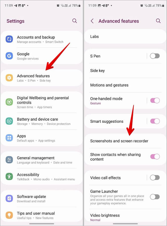 Samsung-Settings-Advanced 6 طرق للرسم على صورة على هواتف Samsung Galaxy