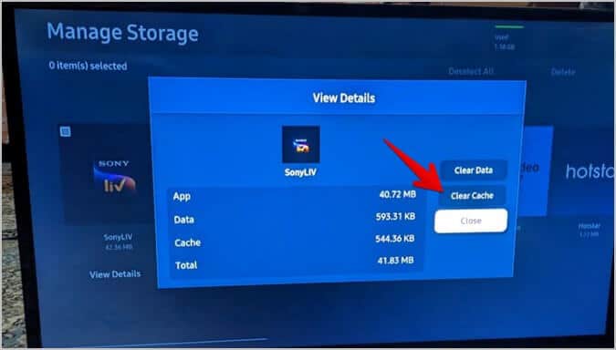 Samsung-TV-App-Clear-Cache 11 إصلاح لعدم تثبيت التطبيقات على Samsung Smart TV