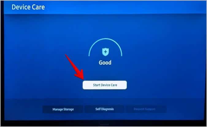Samsung-TV-Run-Device-Care 11 إصلاح لعدم تثبيت التطبيقات على Samsung Smart TV