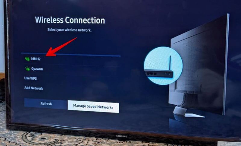 Samsung-TV-connect-wireless كيفية توصيل أو تغيير شبكة Wi-Fi على تلفزيون Samsung الذكي