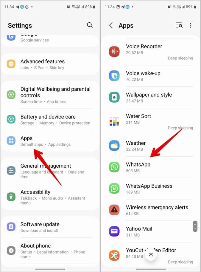 Samsung-WhatsAPp-Settings كيفية الحصول على إشعارات WhatsApp على شاشة القفل والشاشة الرئيسية