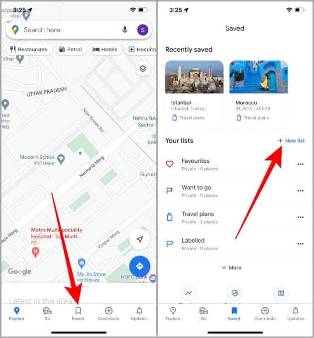 Saved-Google-Maps-iOS كيفية عمل قائمة على Google Maps على iPhone - الدليل الكامل