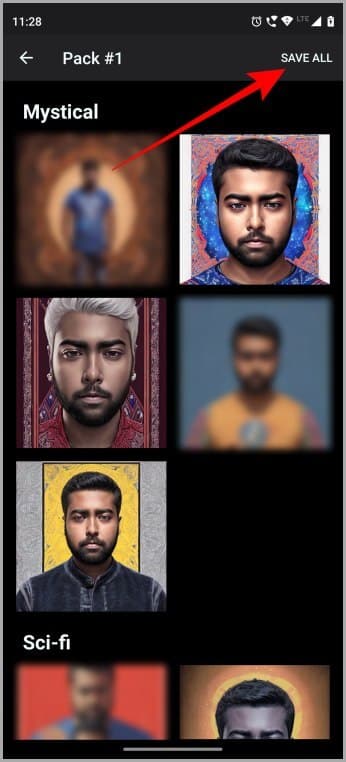 Saving-All-the-Avatars-in-Gallery-on-Android كيفية استخدام Lensa AI لإنشاء صورة رمزية