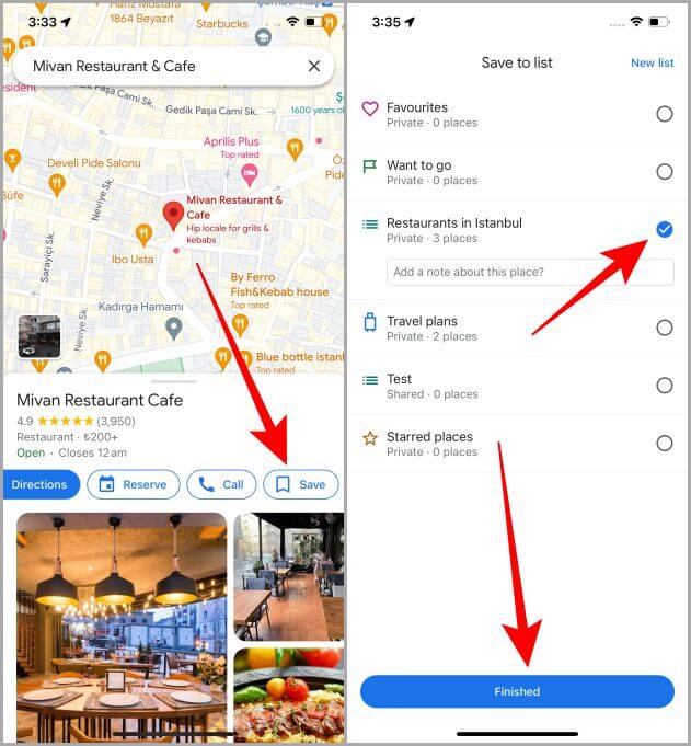 Saving-a-Place-in-Google-Maps-on-iPhone كيفية عمل قائمة على Google Maps على iPhone - الدليل الكامل