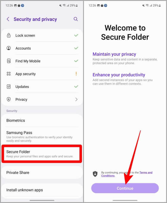 Security-and-Privacy-Settings-Samsung كيفية إعداد مجلد آمن على هواتف Samsung Galaxy