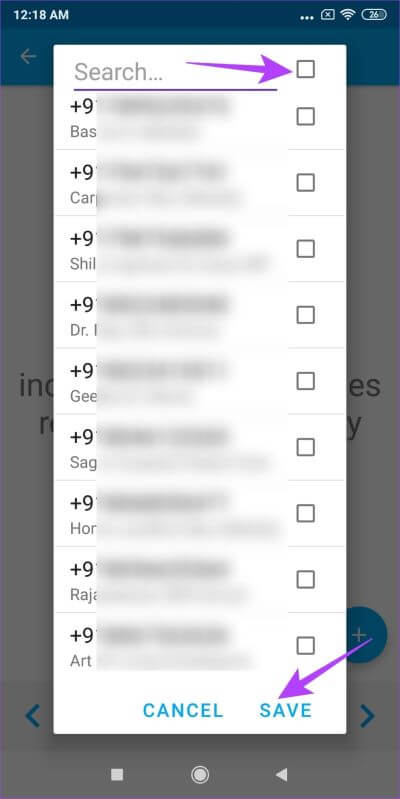Select-Contacts-2 كيفية إعادة توجيه الرسائل النصية تلقائيًا إلى هاتف أو كمبيوتر آخر على Android