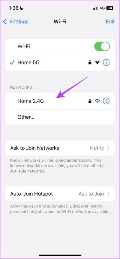Select-Wifi-Network 6 طرق لإصلاح عدم اتصال iPhone تلقائيًا بشبكة Wi-Fi