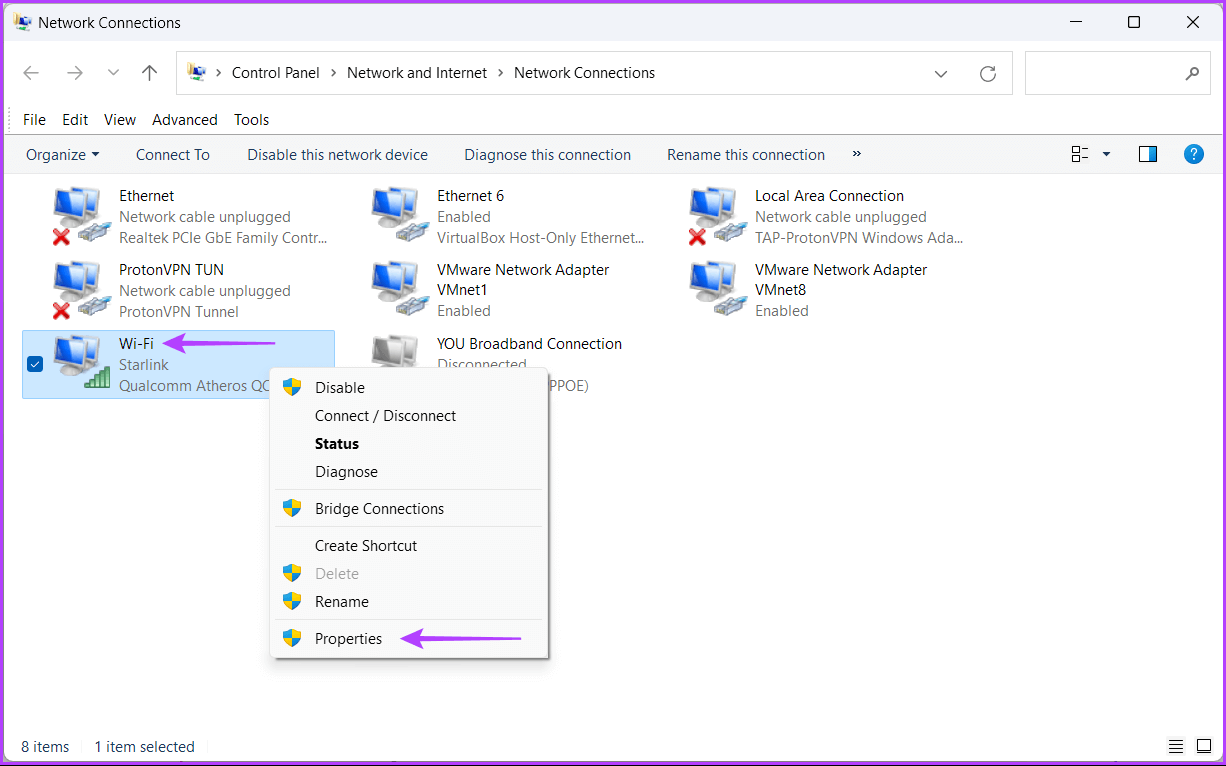 Selecting_Network_Card_in_Network-Properties أفضل 6 طرق لإصلاح عدم عمل Steam Play Remote على Windows 11