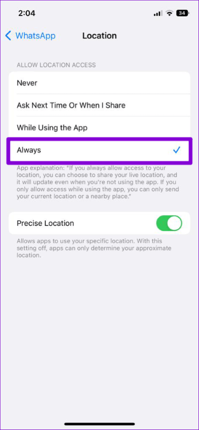 أفضل 8 طرق لإصلاح عدم تحديث الموقع المباشر لـ WhatsApp على Android و iPhone - %categories