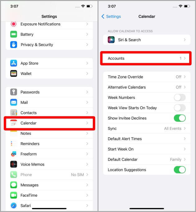 Settings-App-on-iPhone 3 طرق لإضافة تقويم Google إلى iPhone