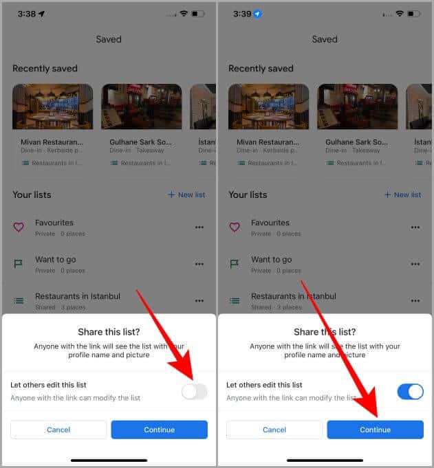 Share-a-List-on-Google-Maps-on-iPhone كيفية عمل قائمة على Google Maps على iPhone - الدليل الكامل
