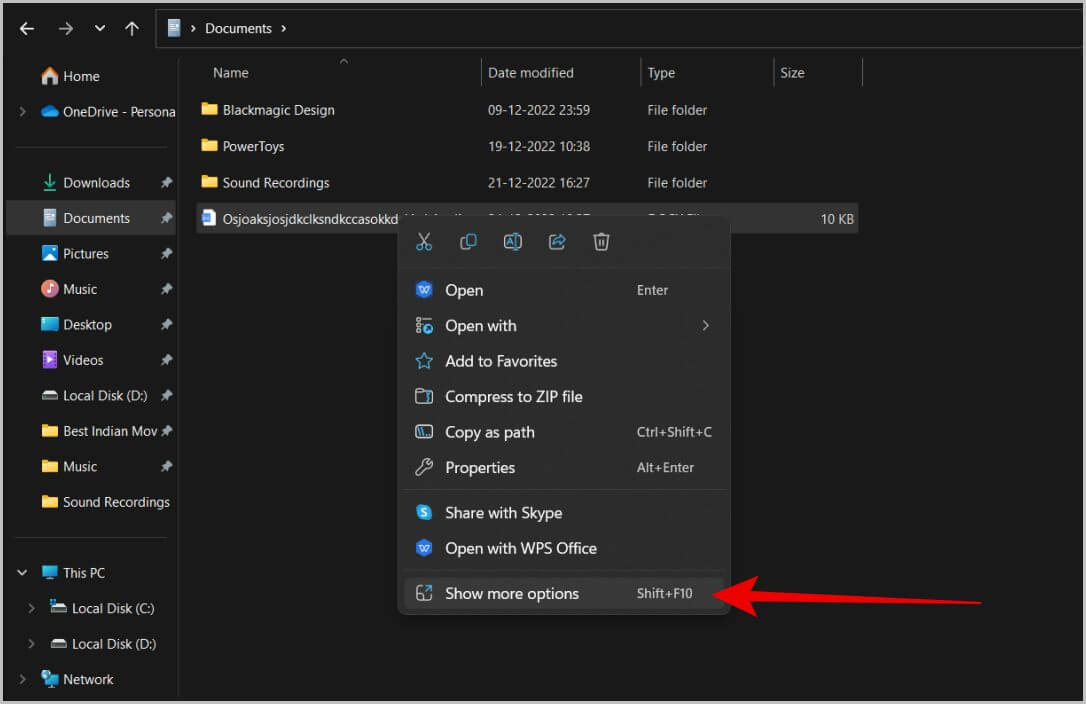 Show-more-options-pop-up-menu-Windows اصلاح يتم فتح ملف / مجلد في برنامج آخر على Windows: كيفية البحث عنه وحذفه