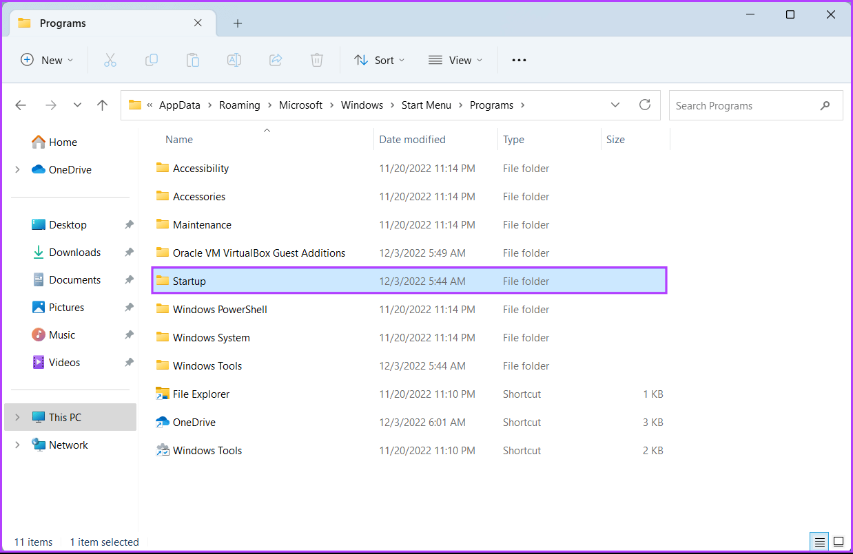 Startup-Folder-1 أفضل 6 طرق لإصلاح خطأ عدم وجود عناصر بدء تشغيل لعرضها في إدارة المهام