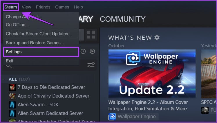 Steam-Settings-2 أفضل 6 طرق لإصلاح عدم عمل Steam Play Remote على Windows 11