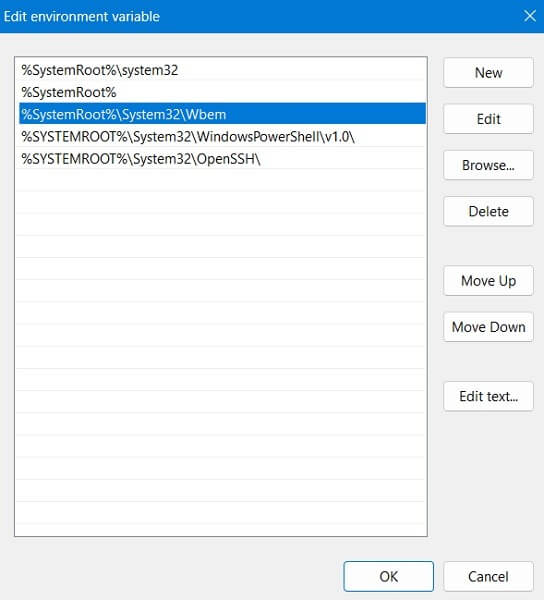 System-Cannot-Find-the-Path-Specified-Edit-Environment-Variables-Path-Select 12 حل لإصلاح خطأ "لا يمكن للنظام العثور على المسار المحدد" على Windows