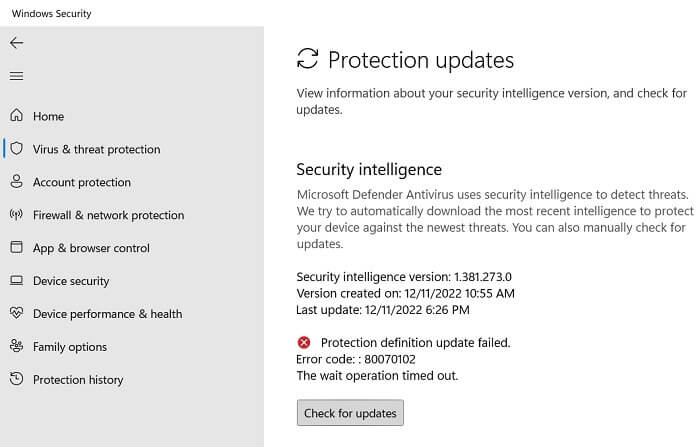 System-Cannot-Find-the-Path-Specified-Protection-Definition-Updates 12 حل لإصلاح خطأ "لا يمكن للنظام العثور على المسار المحدد" على Windows