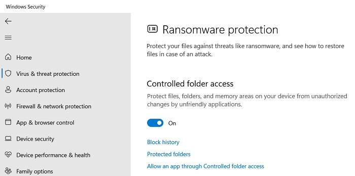 System-Cannot-Find-the-Path-Specified-Windows-Security-Controlled-Folder-Access-On 12 حل لإصلاح خطأ "لا يمكن للنظام العثور على المسار المحدد" على Windows