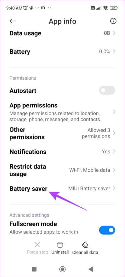 Tap-on-Battery-Saver 8 طرق لإصلاح جودة الصوت السيئة على تطبيق Spotify للجوال