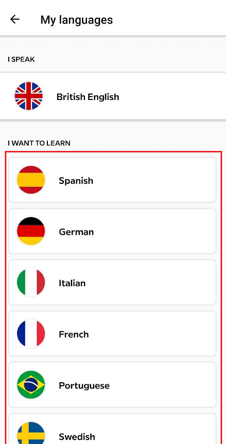 Tap-on-Choose-a-language-to-select-the-desired-language-you-want-to-learn-on-this-app هل Babbel جيد للمبتدئين؟