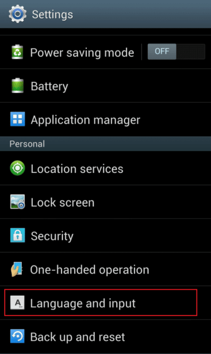 Tap-on-Language-and-input-612x1024-1-e1671471864462 كيفية تشغيل وضع القيادة في Samsung Galaxy S3