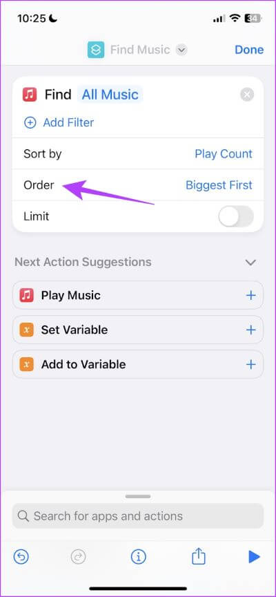 Tap-on-Order كيفية عمل قائمة تشغيل على Apple Music وفرزها على iPhone