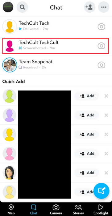 Tap-on-the-Chat-tab-your-Snapchat-chat-e1671455187373 كيفية إعادة نشر مقاطع فيديو Instagram على قصة Snapchat