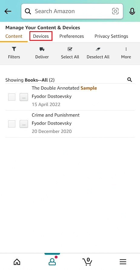 Tap-on-the-Devices-tab-from-the-top-bar كيفية إلغاء تسجيل جهاز Amazon