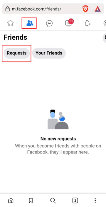 Tap-on-the-Friends-tab-Requests-e1671746962976 كيف ترى طلبات الصداقة المرسلة على Facebook