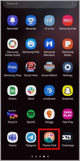 Theme-Park-App-on-Samsung-Galaxy-Phone كيفية تغيير سمة لوحة مفاتيح Samsung باستخدام وحدات Good Lock