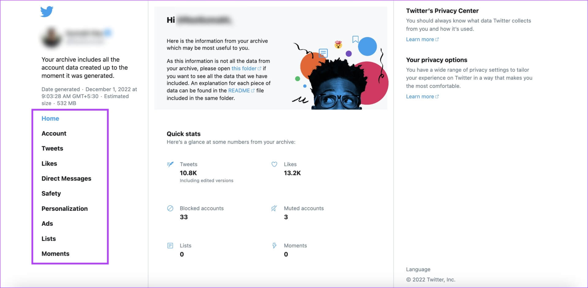 Twitter-Archive كيفية تنزيل أرشيف Twitter للحصول على سجل كامل لنشاطك