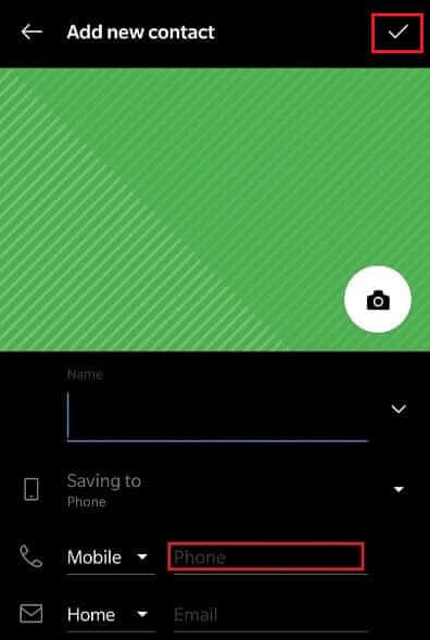 Type-your-phone-number-in-the-box-and-tap-on-the-checkmark-icon-from-the-top-right-corner هل يعطيك WhatsApp رقم الهاتف منه؟