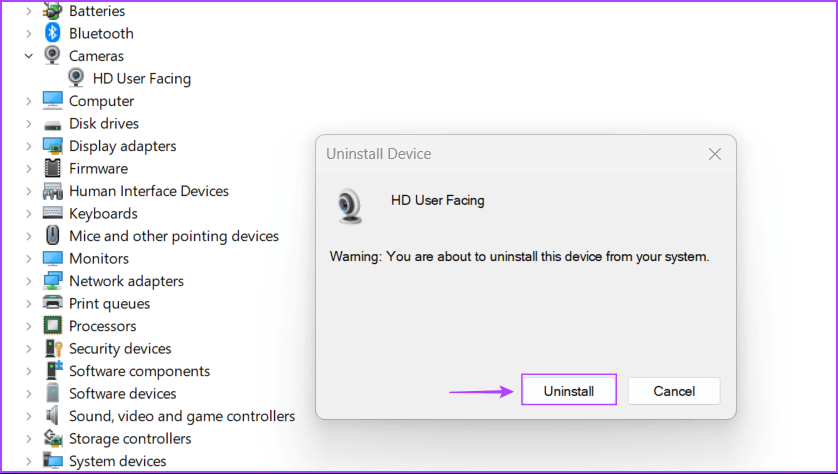 Uninstall_HD_User_Facing أفضل 7 طرق لإصلاح عدم عمل الكاميرا في Google Chrome على Windows 11