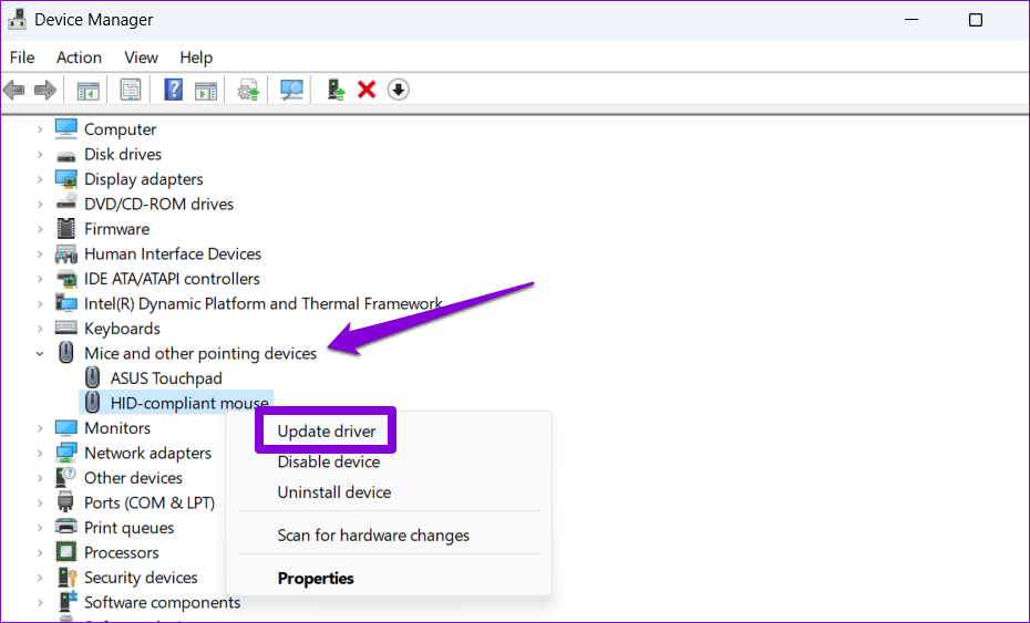 Update-Mouse-Drivers-on-Windows أفضل 6 طرق لإصلاح استمرار التمرير تلقائي للماوس على Windows 10 و Windows 11