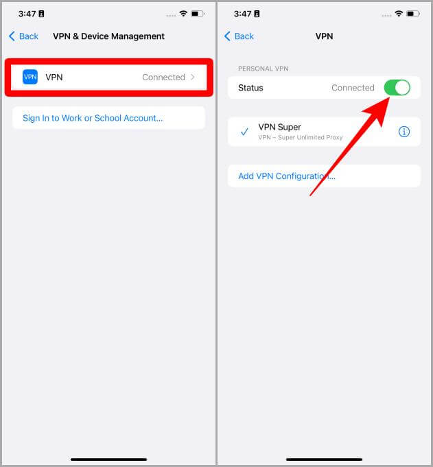 VPN-Device-Management-Settings-iOS 5 طرق لإصلاح عدم اتصال iOS 16 بشبكة Wi-Fi