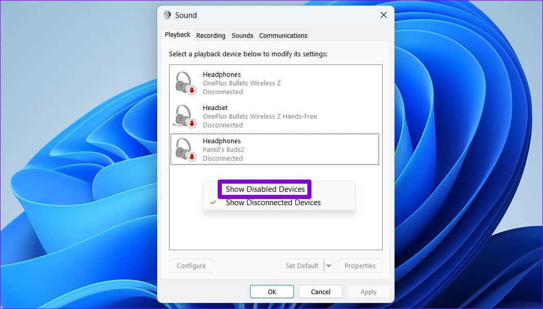 View-Disabled-Devices-on-Windows أفضل 6 طرق لإصلاح خطأ لم يتم تثبيت أي جهاز صوتي على Windows 11