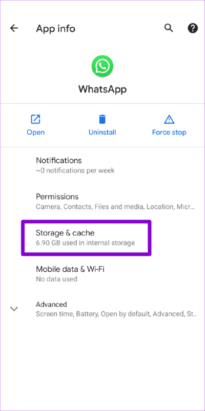 WhatsApp-Cache-512x1024-1 أفضل 8 طرق لإصلاح حالة WhatsApp لا يتم تحميلها على Android و iPhone